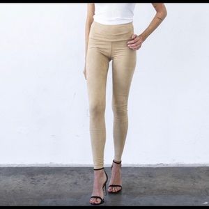 Tribe kelley suede leggings in “bare” sz Medium